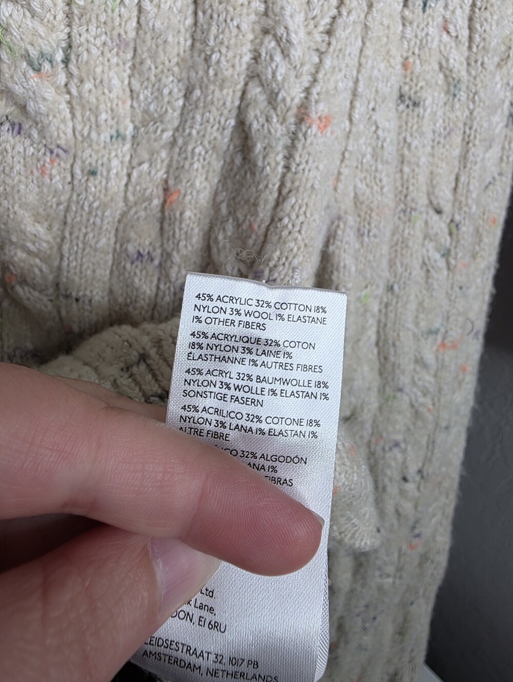 Pilcro Anthropologie Micro Cream Speckled Cardigan Sweater Size Small - Picture 10 of 11